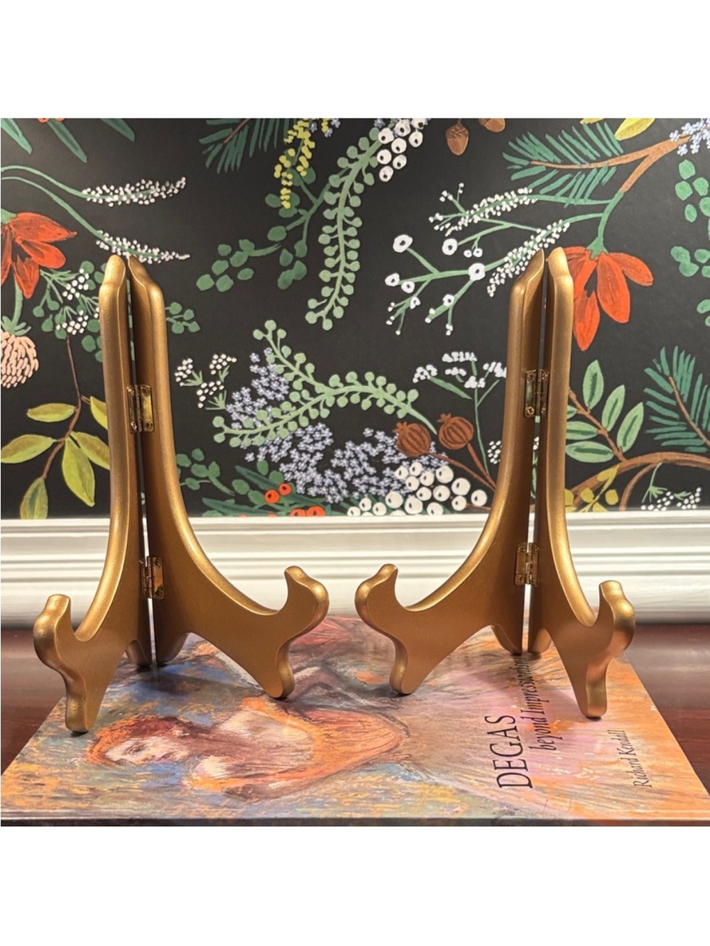 Gold Decorative Plate Easels — Pair